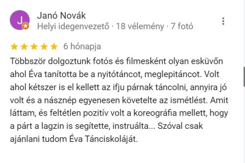 Novák János - ajánlás